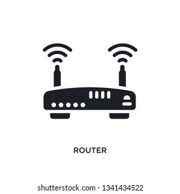 router isolated icon. simple element illustration from electrian connections concept icons. router editable logo sign symbol design on white background. can be use for web and mobile