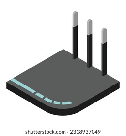 Icono isométrico del router. enrutador Vector wifi, módem de Internet para diseño web aislado en fondo blanco