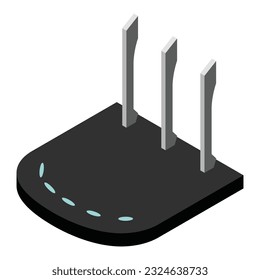 Router isometric icon. Vector wifi router, internet modem for web design isolated on white background