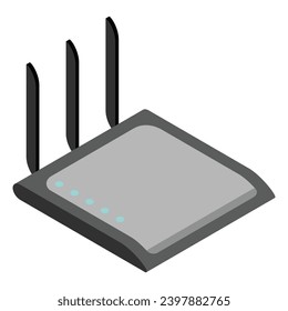 Icono isométrico del router. enrutador Vector wifi, módem de Internet para diseño web aislado en fondo blanco