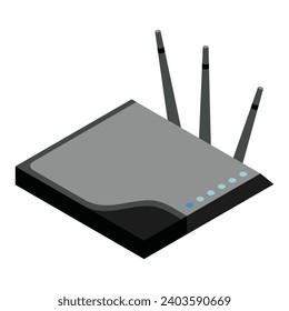 Icono isométrico del router. enrutador Vector wifi, módem de Internet para diseño web aislado en fondo blanco
