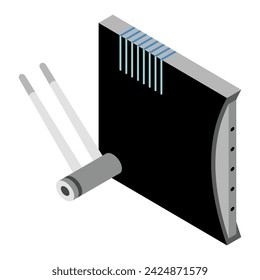 Router isometric icon. Vector wifi router, internet modem for web design isolated on white background