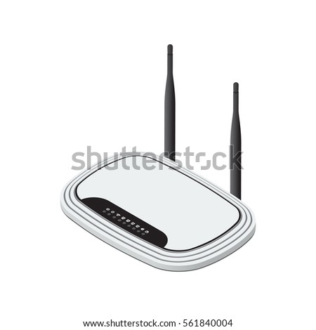 Router Isometric Vector Illustration Created For Mobile, Web, Decor, Print Products, Application on white background