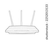 Router line art vector. Line art vector isolated on white background for coloring book. 
