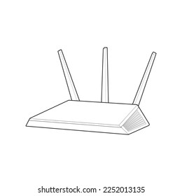 Router line art vector. Line art vector isolated on white background for coloring book. 
