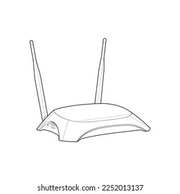 Router line art vector. Line art vector isolated on white background for coloring book. 
