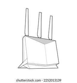 Router line art vector. Line art vector isolated on white background for coloring book. 
