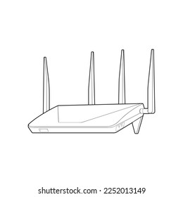 Router line art vector. Line art vector isolated on white background for coloring book. 
