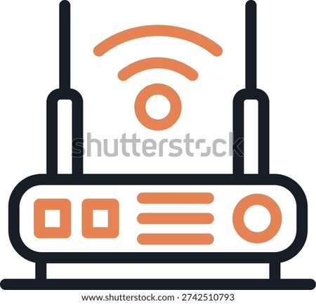 Router Line Due Icon Design