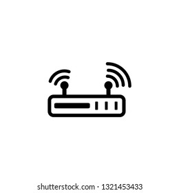 Router Line Icon In Flat Style Vector For Apps, UI, Websites. Black Icon Vector Illustration.
