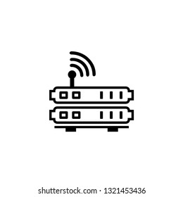 Router Line Icon In Flat Style Vector For Apps, UI, Websites. Black Icon Vector Illustration.
