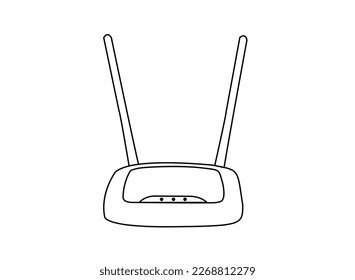 router line icon, outline and solid vector logo, linear pictogram isolated on white. Router Icon In Trendy Design Vector Eps 10