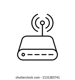 Router line icon. Router related signal icon isolated, wifi router.
