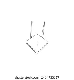 router line icon, solid vector logo, and a linear pictogram isolated on white.wifi router icon vector illustration logo design.Collection of vector symbols in trendy flat style on a white background.