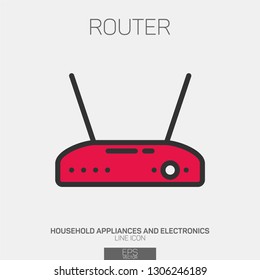 Router line icon two colors