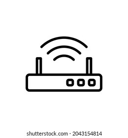 diseño vectorial de icono de línea de enrutador, icono de línea de trazo editable
