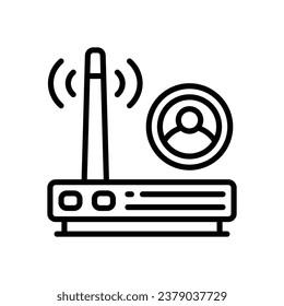 icono de línea de enrutador. icono vector para tu sitio web, móvil, presentación y diseño de logotipo.