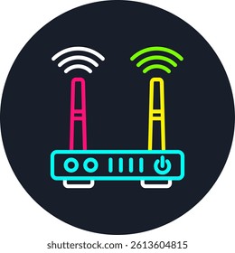 Router Line Multi Colour Circle