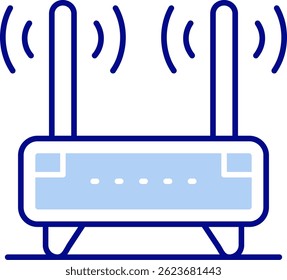 Diseño de icono de Vector de línea de enrutador