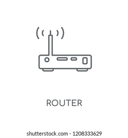 Router linear icon. Router concept stroke symbol design. Thin graphic elements vector illustration, outline pattern on a white background, eps 10.