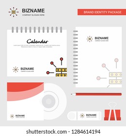 Router  Logo, Calendar Template, CD Cover, Diary and USB Brand Stationary Package Design Vector Template