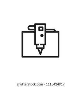 Router machine line icon. Computer, cutter, hub, device. Industry concept. Can be used for topics like machinery, hardware, engineering.