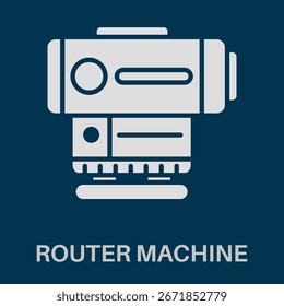 Router Machine Simple White Silhouette Glyphs Style Design Icon