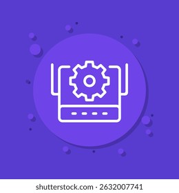 roteador, ícone de configurações de modem, projeto de vetor linear