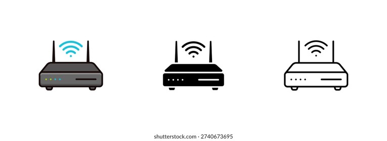 Router modem wifi icon isolated on white background.