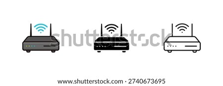 Router modem wifi icon isolated on white background.