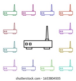 Router multi color style icon. Simple thin line, outline vector of internet things icons for ui and ux, website or mobile application
