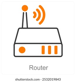 Router and network icon concept