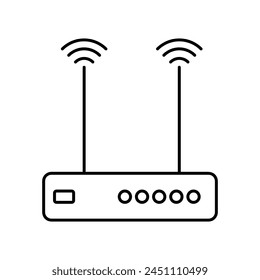 Router, networking icon. simple flat liner illustration for web and app..eps