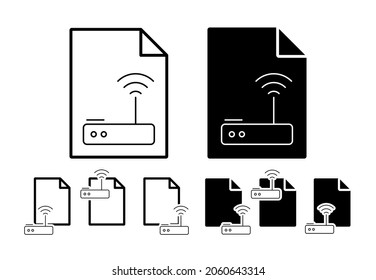 Router, icono de vector de red en la ilustración de conjunto de archivos para ui y ux, sitio web o aplicación móvil