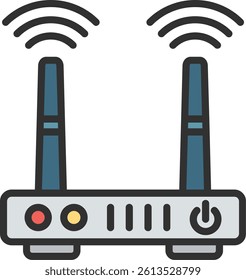 Router Outline Filled Style Icon