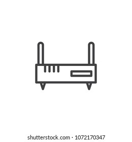 Router outline icon. linear style sign for mobile concept and web design. Modem simple line vector icon. Symbol, logo illustration. Pixel perfect vector graphics