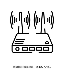 Router Outline Icon, Vector illustration