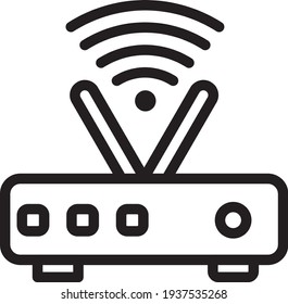 Router outline icon for website or other content