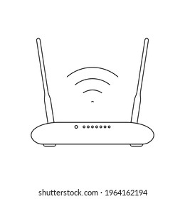 Router outline icon. Wifi or wireless network. Modern internet access concept. Vector illustration.