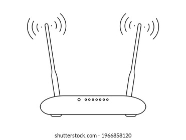 Router outline icon. Wifi or wireless network. Modern internet access concept. Vector illustration.