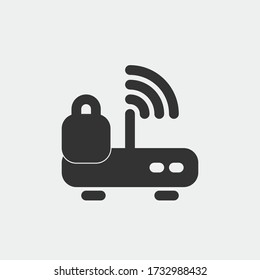 símbolo de ilustración de icono de vector ROUTER PASSWORD para web y diseño