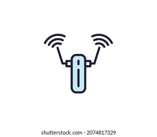 Icono de línea premium del router. Pictograma sencillo de alta calidad. Iconos modernos de estilo de contorno. Ilustración vectorial de trazo sobre un fondo blanco. 