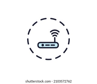 Router premium line icon. Simple high quality pictogram. Modern outline style icons. Stroke vector illustration on a white background. 