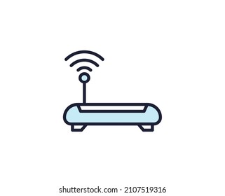 Router premium line icon. Simple high quality pictogram. Modern outline style icons. Stroke vector illustration on a white background. 