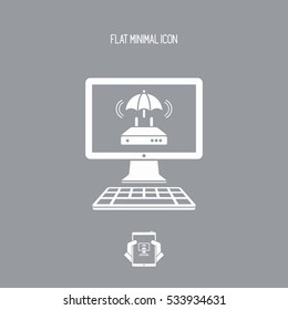 Router protection - Vector web icon