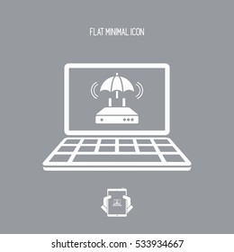 Router protection - Vector web icon