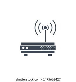 Router related vector glyph icon. Isolated on white background. Vector illustration.