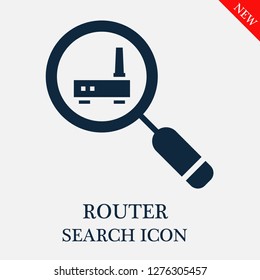 Router search icon. Editable Router search icon for web or mobile.
