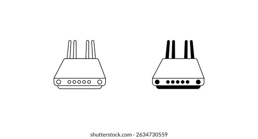 router set icon with white background vector stock illustration