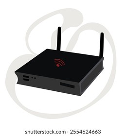 Router and signal symbol. Wi-Fi router. wireless internet router . vektor